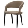 Bobochic lot de 2 chaises louis tissu texturé marron clair LOUIS