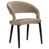 Bobochic lot de 2 chaises louis tissu velours marron clair LOUIS