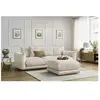 Bobochic canapé droit fixe 3 places ernest avec pouf beige ERNEST