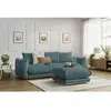 Bobochic canapé droit fixe 3 places ernest avec pouf bleu foncé ERNEST