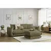 Bobochic canapé droit fixe 3 places ernest avec pouf vert ERNEST
