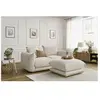 Bobochic canapé droit fixe 2 places ernest avec pouf beige ERNEST