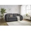 Canapé droit convertible CEZANNE ouverture express tissu lisse gris fo...