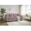 Canapé droit convertible CEZANNE ouverture express tissu lisse rose 16...