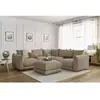 Canapé d'angle réversible ERNEST avec pouf Taupe  Réversible BOBOCHIC TU