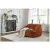 Pouf ultra moelleux LILIBET tissu imitation fourrure orange   BOBOCHIC