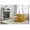 Pouf ultra moelleux LILIBET tissu imitation fourrure jaune   BOBOCHIC
