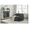 Pouf ultra moelleux LILIBET tissu imitation fourrure gris foncé   BOBOCHIC