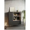Bobochic - Buffet Buffet haut 2 portes 120 cm atlas avec niches Noir