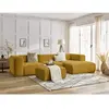 Canapé d'angle fixe ZEPHYR avec pouf jaune  angle droit BOBOCHIC 5 places
