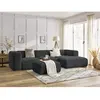 Canapé d'angle fixe ZEPHYR avec pouf Gris foncé  Angle droit BOBOCHIC TU