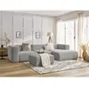 Canapé d'angle fixe ZEPHYR avec pouf Gris clair  Angle droit BOBOCHIC TU