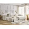Bobochic canapé d'angle fixe zephyr avec pouf blanc  angle droit ZEPHYR