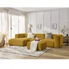 Bobochic canapé d'angle fixe zephyr avec pouf jaune  angle gauche ZEPHYR