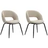 Bobochic - Chaise salle à manger Lot de 2 chaises domi tissu texturé Beige