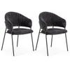 Lot de 2 chaises LOU tissu texturé Gris foncé   BOBOCHIC TU