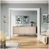 Buffet 4 portes 193 cm LENARA avec tasseaux et LED Beige   BOBOCHIC TU