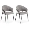 Lot de 2 chaises LOU tissu texturé Gris clair   BOBOCHIC TU