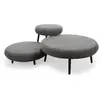 Bobochic lot de 3 tables basses gigognes eden tissu texturé gris foncé