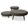 Bobochic lot de 3 tables basses gigognes eden tissu velours côtelé marron