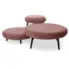 Bobochic lot de 3 tables basses gigognes eden tissu velours côtelé rose