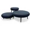 Bobochic lot de 3 tables basses gigognes eden tissu texturé bleu foncé