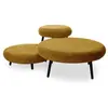 Bobochic lot de 3 tables basses gigognes eden tissu velours côtelé jaune