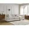 Bobochic canapé droit fixe 4 places belair velours côtelé beige BELAIR