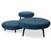 Bobochic lot de 3 tables basses gigognes eden tissu velours côtelé bleu foncé
