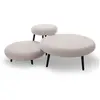 Bobochic lot de 3 tables basses gigognes eden tissu lisse beige