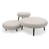 Bobochic lot de 3 tables basses gigognes eden tissu texturé beige