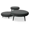 Bobochic lot de 3 tables basses gigognes eden tissu velours côtelé gris foncé