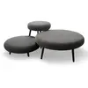 Bobochic lot de 3 tables basses gigognes eden tissu lisse gris foncé