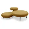 Bobochic lot de 3 tables basses gigognes eden tissu texturé jaune