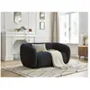 Canapé droit fixe 2 places CELINE tissu bouclette bleu foncé   BOBOCHIC