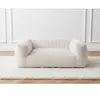 Panier pour chien SALTO tissu imitation fourrure Blanc   BOBOCHIC TU