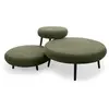 Bobochic lot de 3 tables basses gigognes eden tissu texturé vert