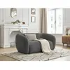 Canapé droit fixe 2 places CELINE tissu bouclette gris foncé   BOBOCHIC