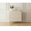 Commode KASHA 3 tiroirs pieds or beige   BOBOCHIC