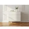 Commode KASHA 3 tiroirs pieds or blanc   BOBOCHIC