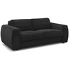 Canapé droit convertible HUGO ouverture express gros côtelé noir 160x1...