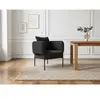 Fauteuil de table GABIN tissu velours côtelé noir   BOBOCHIC