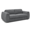 Canapé droit convertible HUGO ouverture express tissu texturé gris fon...