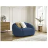 Fauteuil & pouf Bobochic Fauteuil tina velours côtelé Bleu foncé
