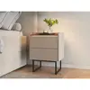 Table de chevet BOBOCHIC - Table de chevet 2 tiroir LOUNA beige et eff...