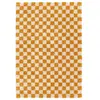 Bobochic tapis poils longs damien motifs damier jaune 160x230 DAMIEN