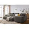 Canapé panoramique fixe modulable VOLTAIRE avec 1 méridienne, 1 angle, 2 chauffeuses et 1 pouf Bobochic