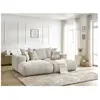 Canapé droit fixe 4 places VOLTAIRE assise profonde beige   BOBOCHIC