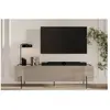 Meuble TV 4 portes 200 cm MATHILDE plateau effet marbre et pieds noirs...