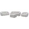 Ensemble canapé droit fixe 3 + 2 places + fauteuil TINA tissu bouclett...